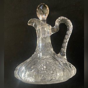 Clear glass Vintage vinegar Oil Cruet excellent condition